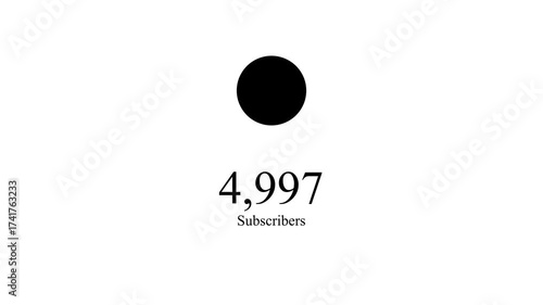 Only a few subscribers left! Celebrate reaching 5k subscribers on your YouTube channel with a festive confetti animation. This 4K quick subscriber count animation counts up to 5k subscribers