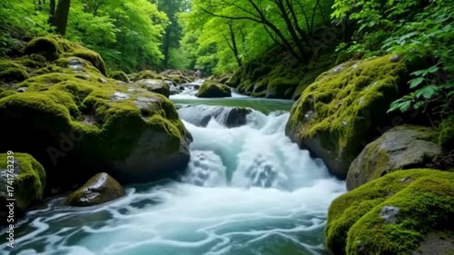 small waterfall in the forest