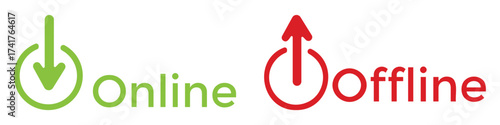 Online offline switch icon vector. On off slider concept. Online and offline button sign