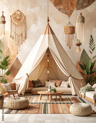 Bohemian Interior with tent