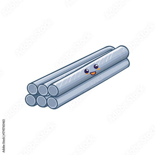 A cute cartoon drawing of steel rebar