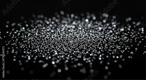 An ethereal cascade of radiant droplets shimmering against a dark canvas, creating a mesmerizing display of light and texture. vector illustration