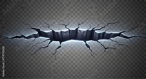 A dramatic crack graphic with a realistic effect. vector illustration
