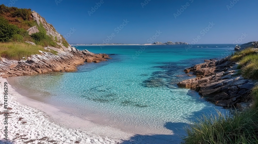 Fototapeta premium Aerial view of Islands beaches with turquoise water and white sand