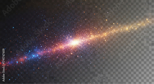 A captivating display of cosmic elements, a mesmerizing, radiant display. A dynamic artwork for your project. vector illustration