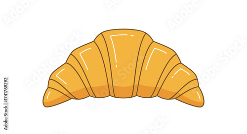 Delicious croissant illustration perfect for breakfast themed designs and culinary projects