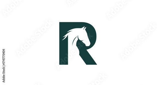 Elegant letter R logo featuring a horse head creating a sophisticated design concept