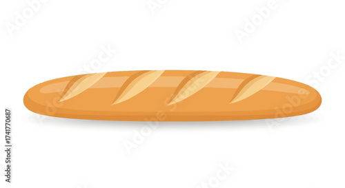 Delicious baguette illustration, a classic French bread with crisp crust, perfect for healthy diet