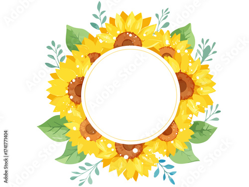 Sunflower summer text frame