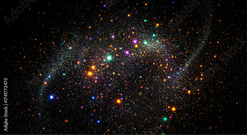 Glimmering cosmos of vibrant celestial bodies illuminates the darkness of the universe, offering a glimpse into the beauty and mystery of space and science. 