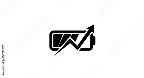 Symbolic battery charging up rapidly with an arrow indicating an uptrend in growth