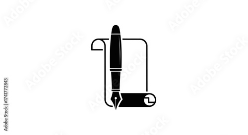 Elegant fountain pen resting on a classic scroll illustration evoking timeless writing skills