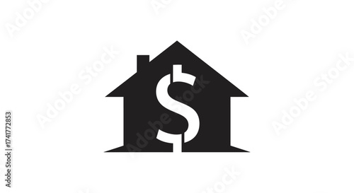 Real estate investment concept showcasing a house with a dollar sign inside for financial