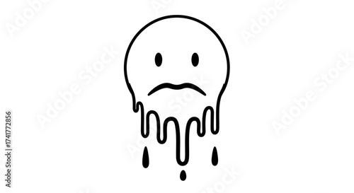 Melting sorrow: A conceptual illustration of sadness with emotional distress and sorrow in