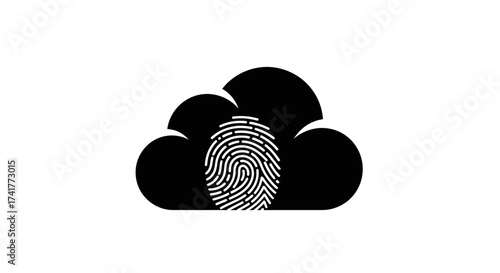Secure cloud storage and digital identification logo for modern technology services