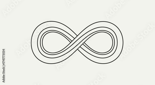 Endless Possibilities: A minimalist rendition of the infinity symbol on white background