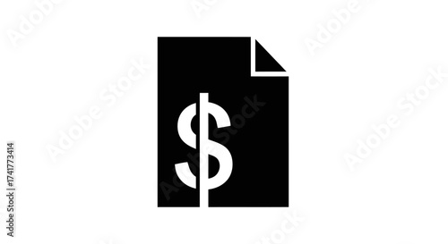 Black financial document with dollar symbol representing business and finance information