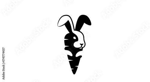 Innovative rabbit and carrot fusion logo concept for branding and illustration projects
