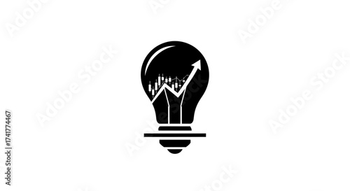 Innovative Investment Strategy: Financial Growth Idea in a Light Bulb Design