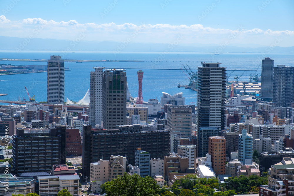 Fototapeta premium 海と山が近い港神戸の絶景