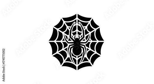 Elegant spider web silhouette for halloween decorations and spooky designs appropriate for horror