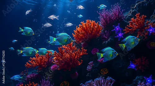 Fototapeta Naklejka Na Ścianę i Meble -  coral reef with fish