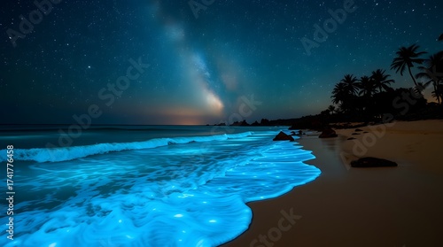 Fototapeta Naklejka Na Ścianę i Meble -  night landscape with moon