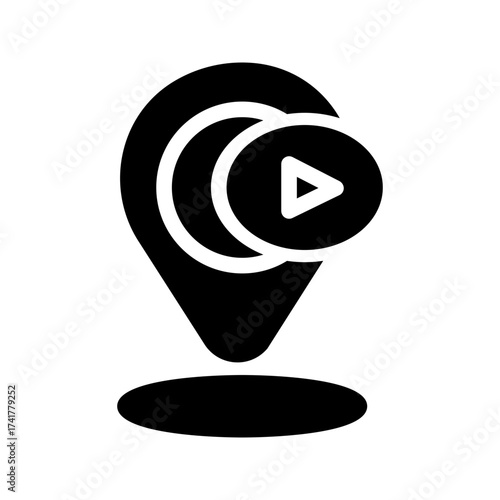 icon pin with style glyph
