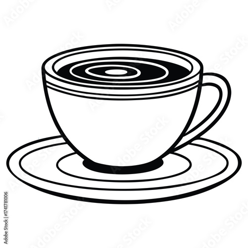 A black silhouette of a hot drink with cinnamon