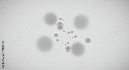 Wallpaper Mural Abstract composition of soft gray spheres floating against a light background. The scene conveys a sense of calm and minimalism. Torontodigital.ca