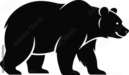 Black bear walking vector silhouette animal wildlife
