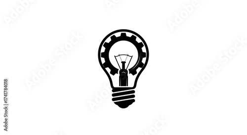 Innovative engineering solutions combined in a lightbulb and gear concept design