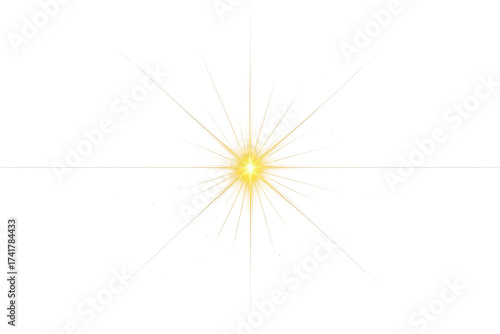 Radiant golden starburst lens flare on dark backdrop sparkling bokeh highlights
