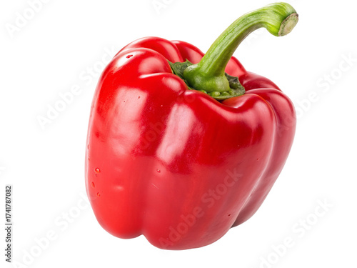 Vibrant red bell pepper isolated fresh ripe vegetable healthy food ingredient