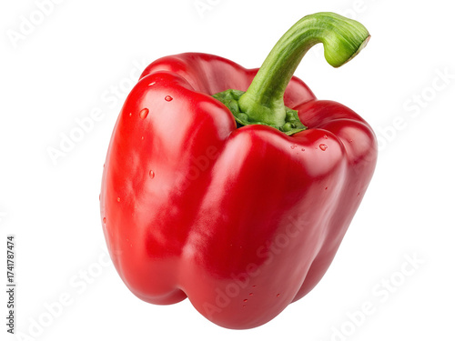 Vibrant red bell pepper freshness isolated for culinary inspiration and food photography