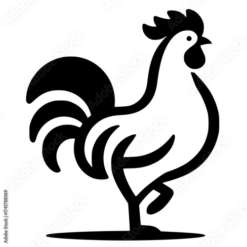 Simple rooster logo silhouette