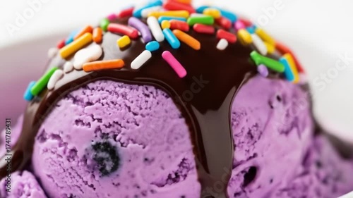 Lavender ice creams chocolate drizzle delight