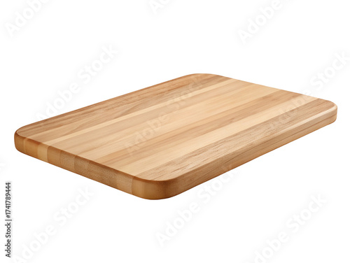 Wooden cutting board kitchen essential for food preparation and serving