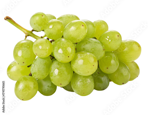 Fresh ripe green grapes cluster healthy fruit food photography natural produce