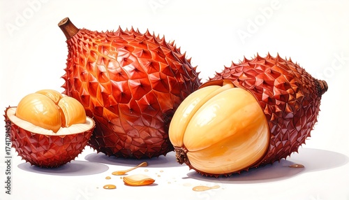 Wallpaper Mural Fresh Salak Fruit, Exotic Fruits, Healthy Food Concept, Isolated on White Torontodigital.ca