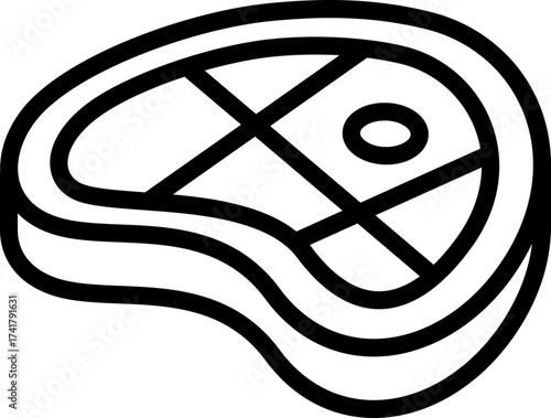 Black meat icon - outline