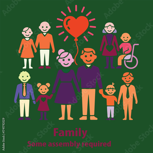 Colorful Family Illustration | Generations Together | Some Assembly Required