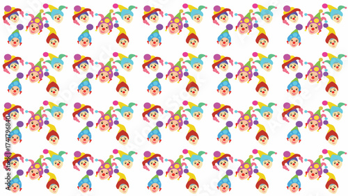 Abstract illustration of a cartoon clown face