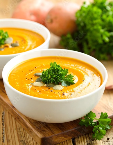 Sweet potato soup bowls