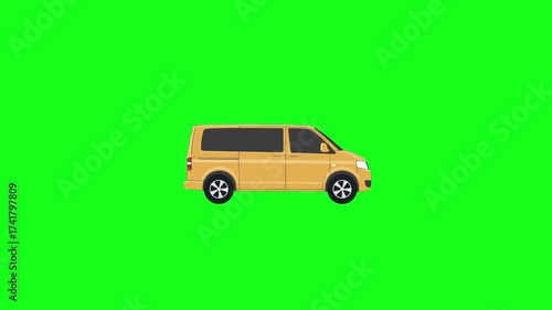 Green Screen Van Car Vector