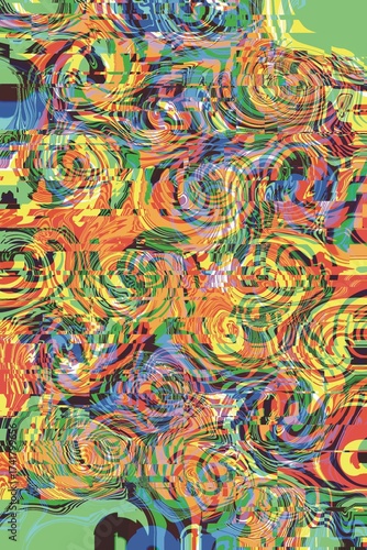 Abstract, multicolored, beautiful colors painted together, used to create backgrounds, patterns with no definite shapes mixed with multiple colors, printed image patterns, patterns on product surfaces