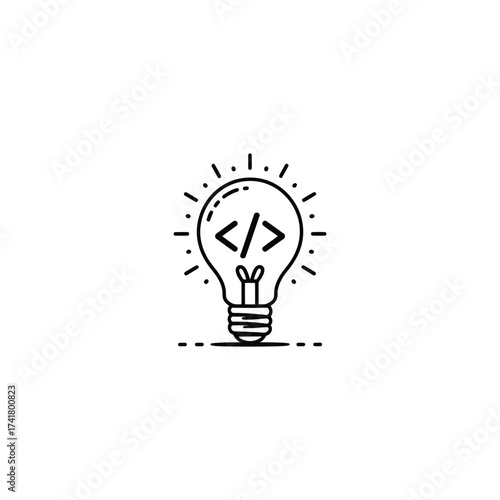 Innovative Programming A Conceptual Lightbulb Symbolizing Coding Expertise and Creative Solutions within the Technological Landscape