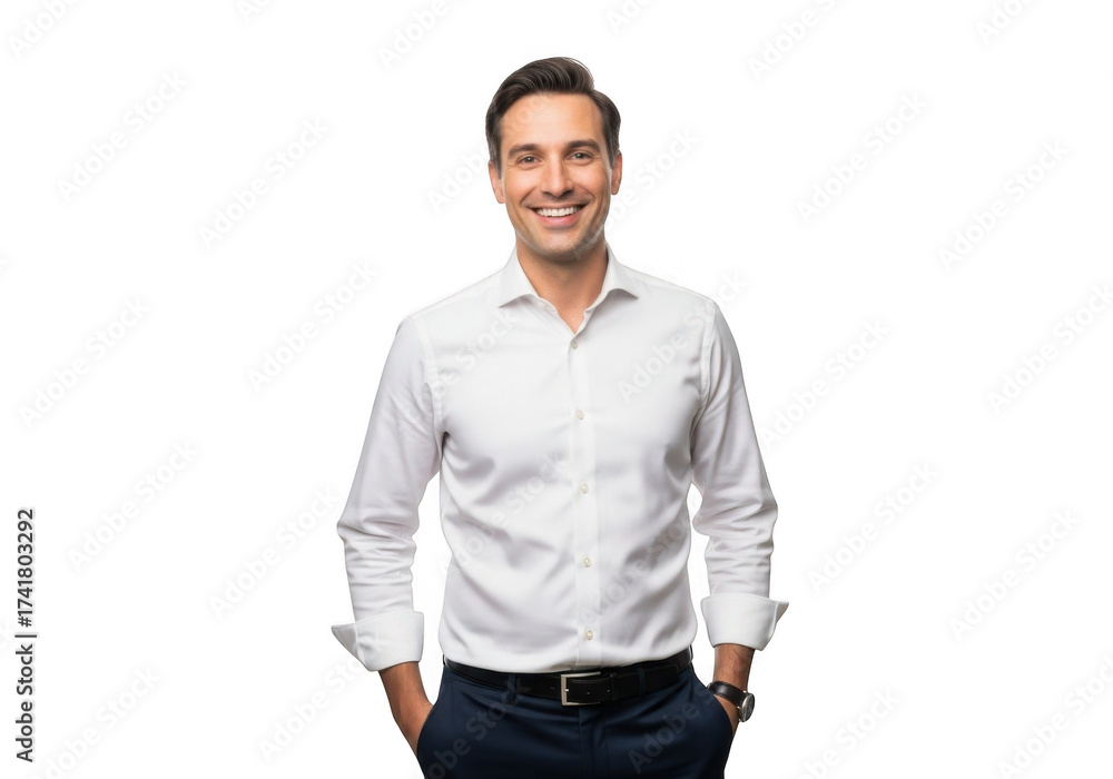Fototapeta premium Smiling man isolated on transparent background