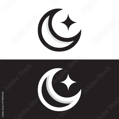 Moon logo vector icon design template