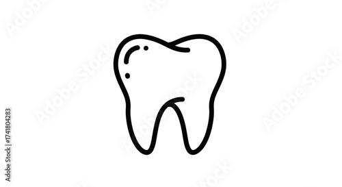 Minimal Tooth Icon Outline – Simple Dental Logo Symbol in Flat Design